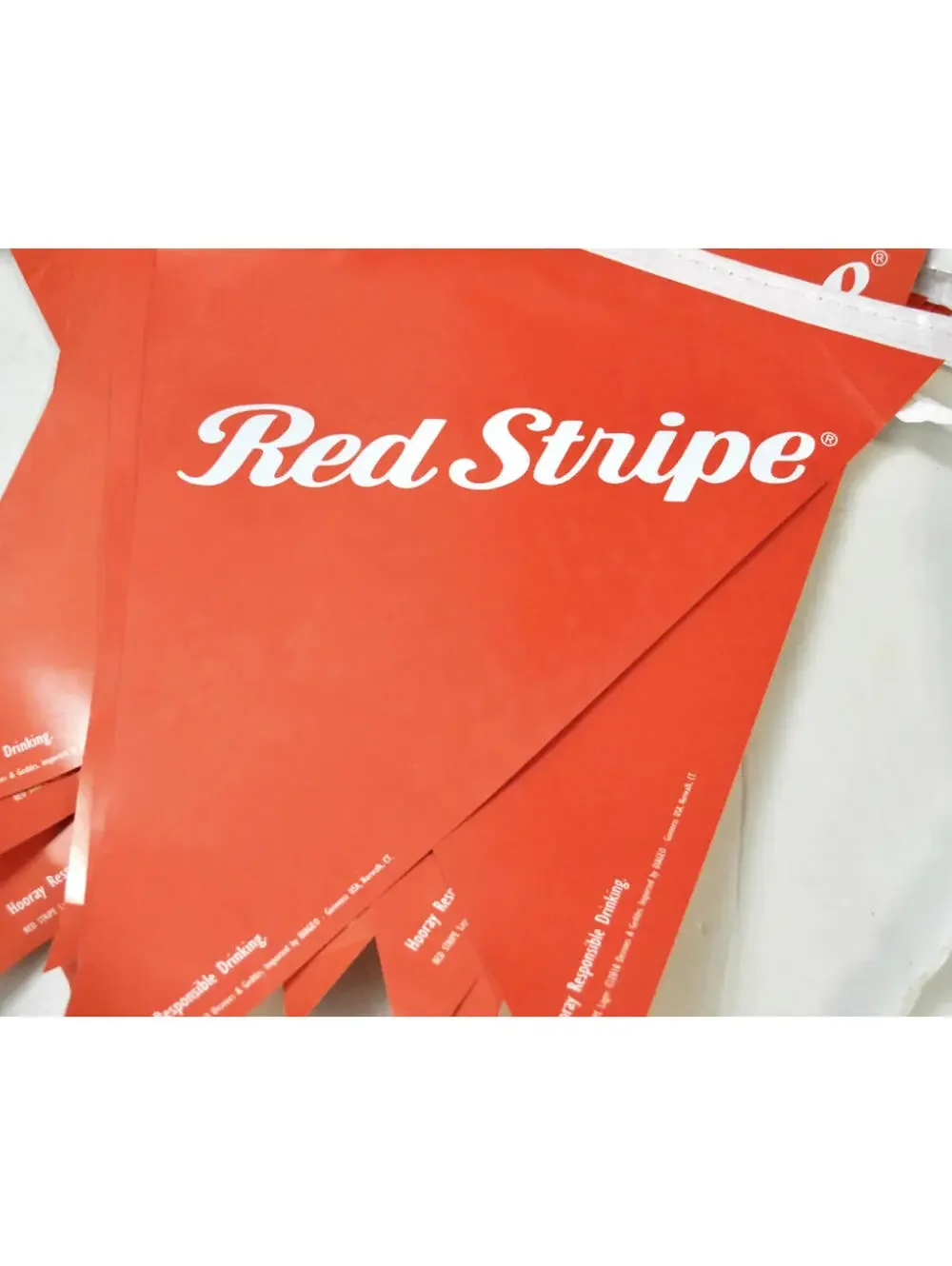 Vintage Red Stripe Beer Flag Banner Sign Home Decor Bar White